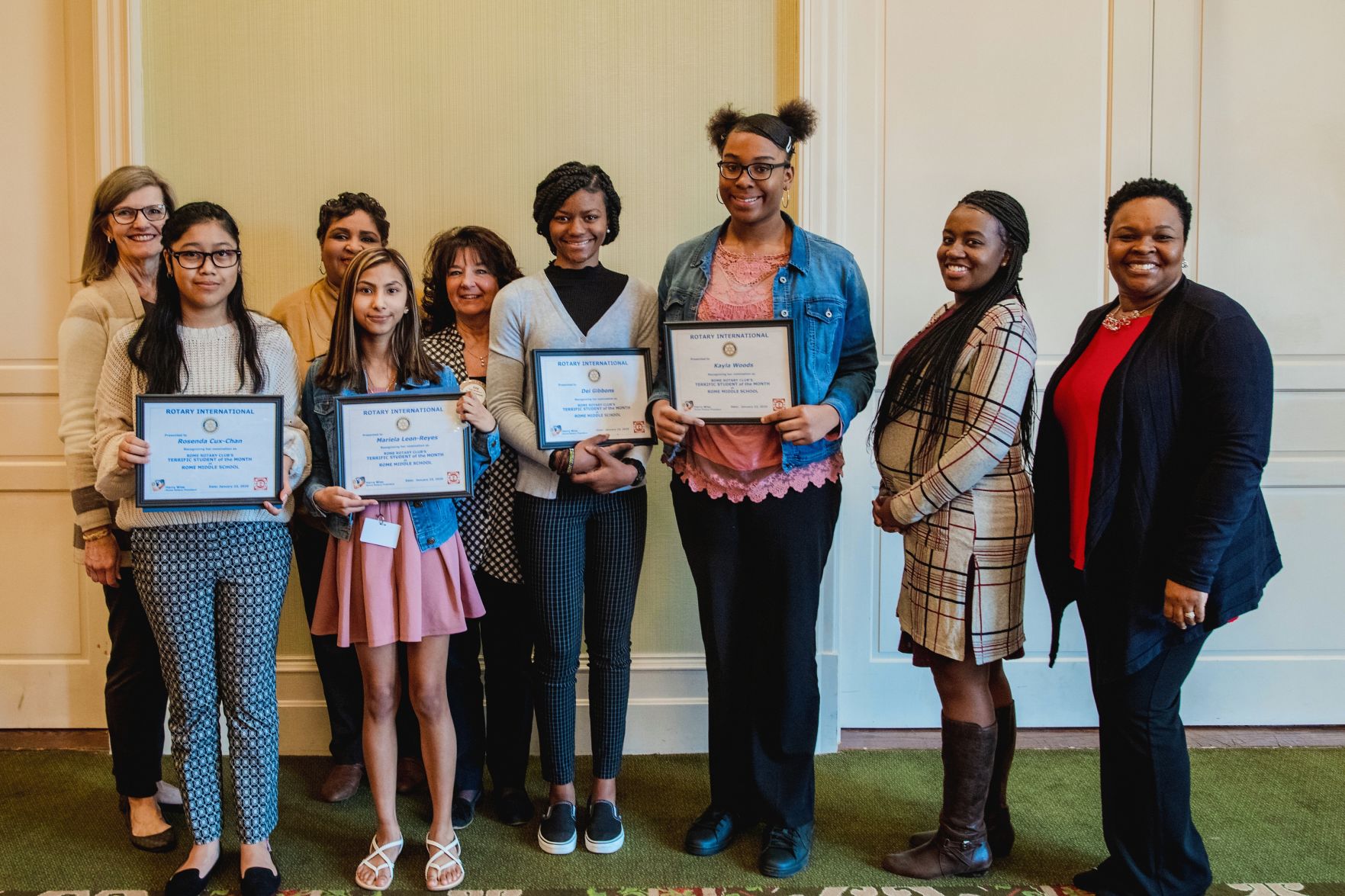 Rome Middle School students honored by Rome Rotary as Terrific Students for January